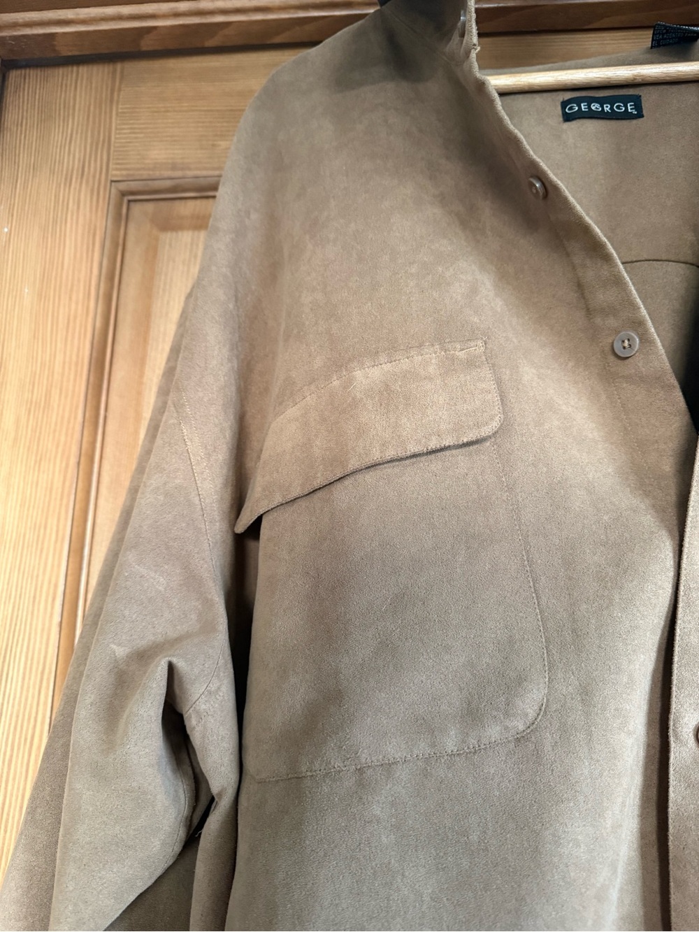 George Sueded Jacket/Shirt in Camel - Picture 3 of 5